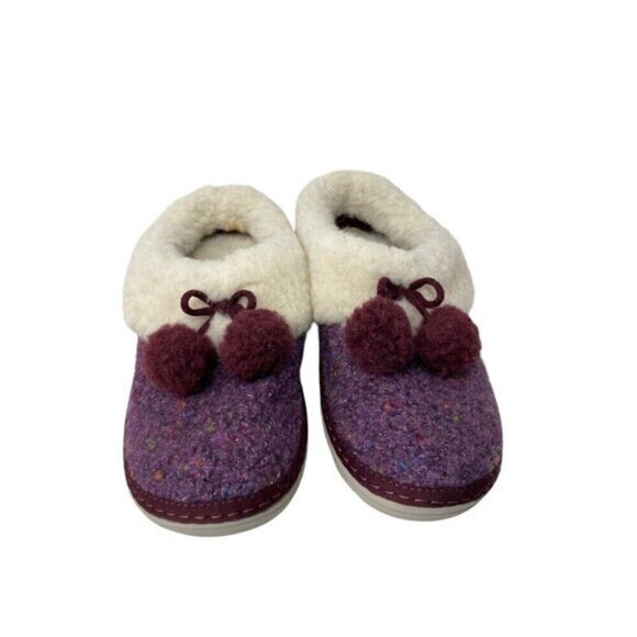 Fit Flop Loafer Women's Size 5 Purple White Loaff Snug Pom Slippers - Picture 6 of 15